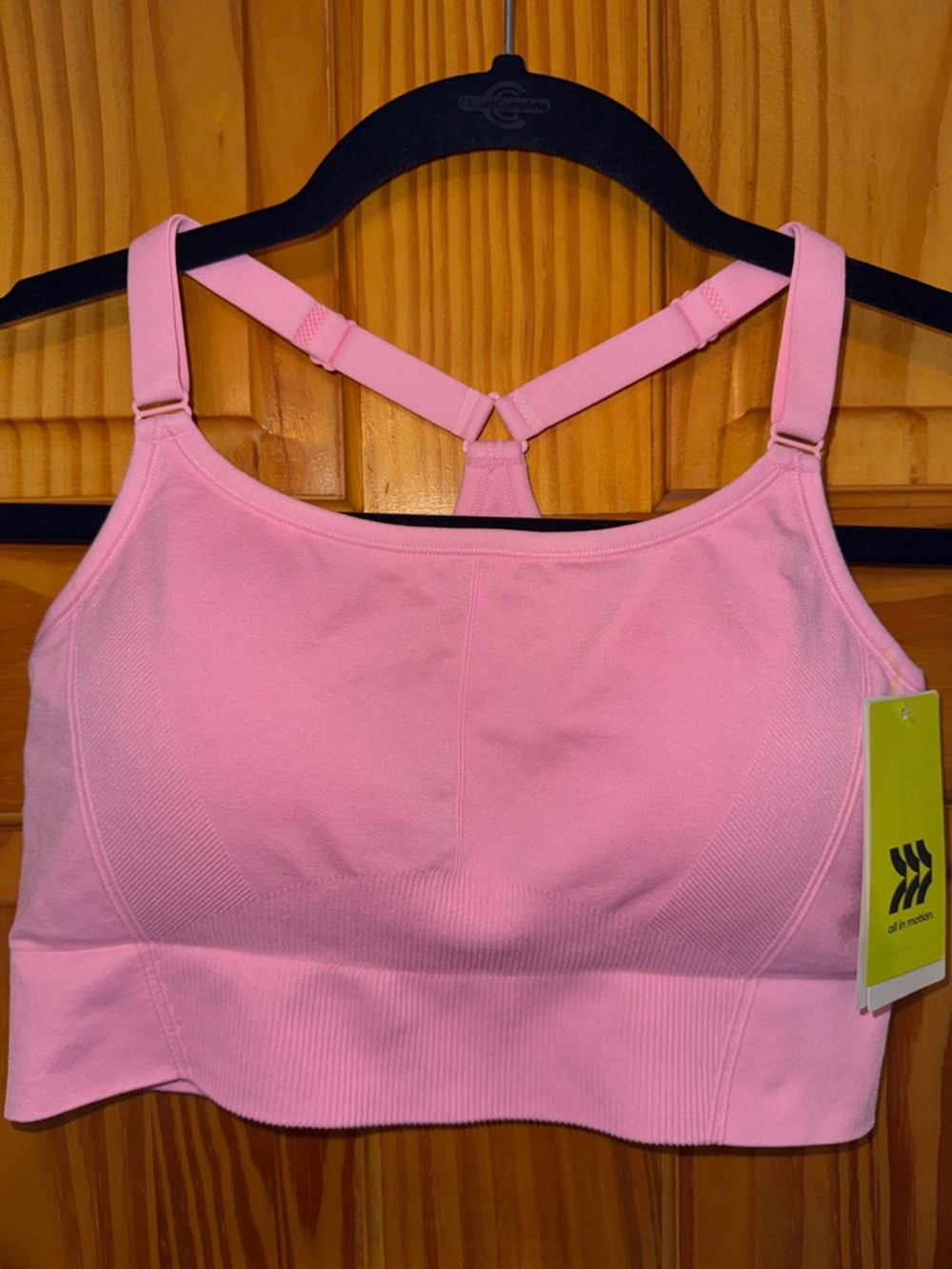 All in Motion Pink Sports Bra XL NWT Seamless Support
